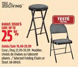 Canadian Tire For Living Selected Folding Chairs or Stool offer