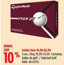 Canadian Tire TaylorMade Selected Golf Balls offer