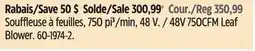 Canadian Tire 48V 750CFM Leaf Blower offer
