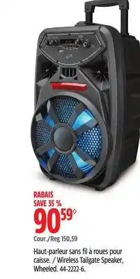 Canadian Tire Wireless Tailgate Speaker offer