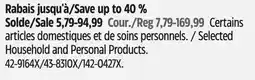 Canadian Tire Selected Household and Personal Products offer