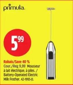 Canadian Tire Primula Battery-Operated Electric Milk Frother offer