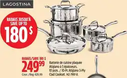 Canadian Tire Lagostina 10-Pc Atigiano 3-Ply Clad Cookset offer