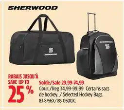 Canadian Tire Sherwood Selected Hockey Bags offer