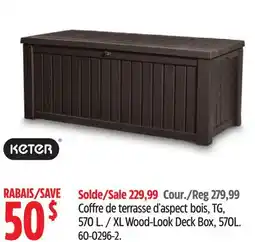 Canadian Tire Keter XL Wood-Look Deck Box offer