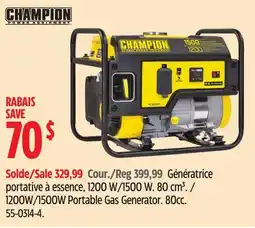 Canadian Tire Champion 1200W/1500W Portable Gas Generator. 80cc offer