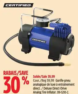 Canadian Tire Certified Deluxe Direct-Drive Analog Tire Inflator offer
