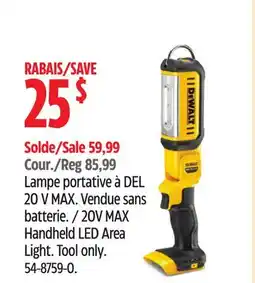 Canadian Tire Dewalt 20V MAX Handheld LED Area Light offer