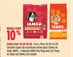 Canadian Tire Selected IAMS Dry Dog and Cat Food offer