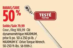 Canadian Tire MAXIMUM 1⁄2˝-Drive Torque Wrench offer