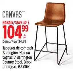Canadian Tire Barrington Counter Stool. Black or cognac offer