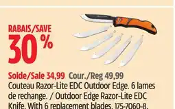 Canadian Tire Outdoor Edge Razor-Lite EDC Knife. With 6 replacement blades offer