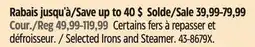 Canadian Tire T-fal Selected Irons and Steamer offer