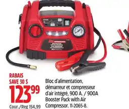 Canadian Tire MotoMaster 900A Booster Pack with Air Compressor offer