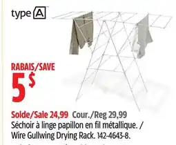 Canadian Tire type A Wire Gullwing Drying Rack offer