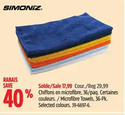 Canadian Tire Simoniz Microfibre Towels, 36-Pk. Selected colours offer