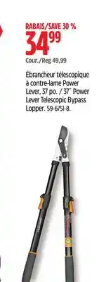 Canadian Tire Fiskars 37˝ Power Lever Telescopic Bypass Lopper offer