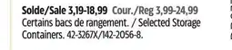 Canadian Tire Selected Storage Containers offer
