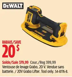 Canadian Tire DEWALT 20V Grabo Lifter offer