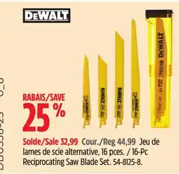 Canadian Tire Dewalt 16-Pc Reciprocating Saw Blade Set offer