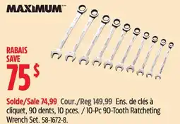 Canadian Tire Maximum 10-Pc 90-Tooth Ratcheting Wrench Set offer