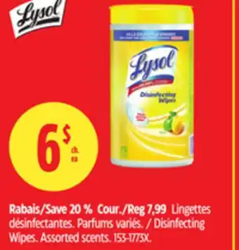 Canadian Tire Lysol Disinfecting Wipes offer