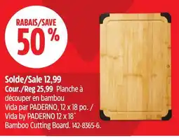 Canadian Tire Vida by PADERNO 12 x 18˝ Bamboo Cutting Board offer