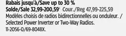 Canadian Tire Selected Power Inverter or Two-Way Radios offer