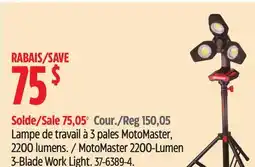 Canadian Tire MotoMaster 2200-Lumen 3-Blade Work Light offer
