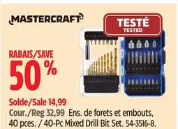 Canadian Tire Mastercraft 40-Pc Mixed Drill Bit Set offer