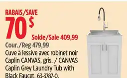 Canadian Tire CANVAS Caplin Grey Laundry Tub with Black Faucet offer