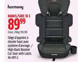Canadian Tire Harmony High-Back Booster Car Seat with Latch offer