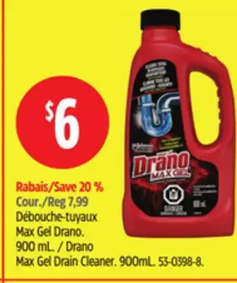 Canadian Tire Drano Max Gel Drain Cleaner offer