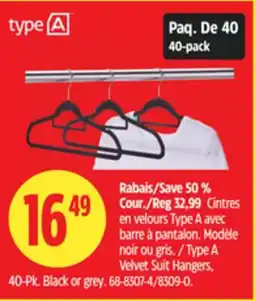 Canadian Tire Type A Velvet Suit Hangers, 40-Pk offer