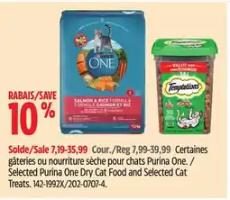 Canadian Tire Selected Purina One Dry Cat Food and Selected Cat Treats offer
