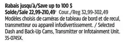 Canadian Tire Reload Selected Dash and Back-Up Cams, Transmitter or Infotainment Unit offer