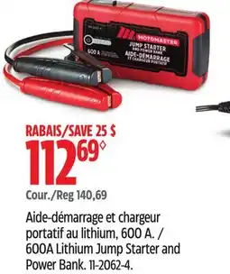 Canadian Tire Motomaster 600A Lithium Jump Starter and Power Bank offer