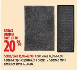 Canadian Tire For Living Selected Mats and Boot Trays offer
