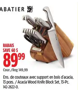 Canadian Tire Sabatier Acacia Wood Knife Block Set offer