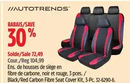 Canadian Tire Black/Red Carbon Fibre Seat Cover Kit offer