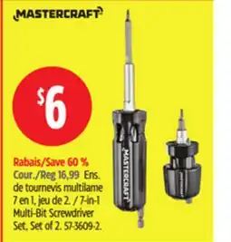 Canadian Tire Mastercraft 7-in-1 Multi-Bit Screwdriver Set offer