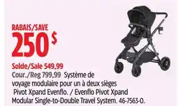 Canadian Tire Evenflo Pivot Xpand Modular Single-to-Double Travel System offer