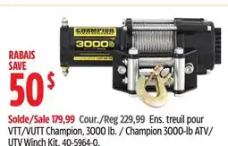 Canadian Tire Champion 3000-lb ATV/ UTV Winch Kit offer