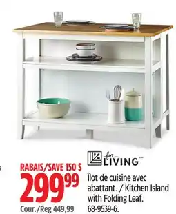 Canadian Tire Kitchen Island with Folding Leaf offer