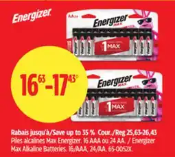 Canadian Tire Energizer Max Alkaline Batteries offer