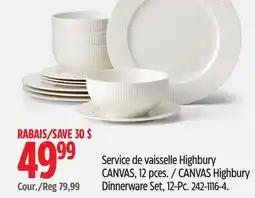 Canadian Tire CANVAS Highbury Dinnerware Set, 12-Pc offer
