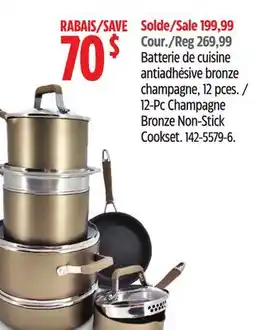 Canadian Tire Paderno 12-Pc Champagne Bronze Non-Stick Cookset offer
