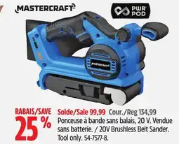 Canadian Tire 20V Brushless Belt Sander. Tool only offer