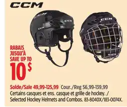 Canadian Tire Selected Hockey Helmets and Combos offer