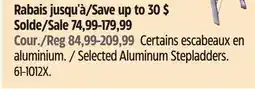 Canadian Tire Mastercraft Selected Aluminum Stepladders offer